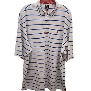 FootJoy Short Sleeve‎ Athletic Polo Striped Golf Shirt Red/White/Blue Men's Size